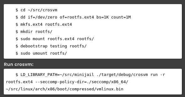 Quick hack: Experiments with crosvm