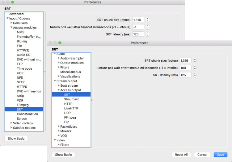 SRT in VLC's preference menu